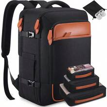Bruno Cavalli Travel Backpack, 17Inch Laptop Backpack, Carry On Backpack For Men & Women, Personal Item Size Flight Approved Travel Bag, Water Proof Luggage - 黑色 - 查看 1