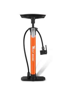 Bomba de piso para bicicleta WEST BIKING, bomba de aire vertical de alta presión para uso doméstico, equipo de ciclismo para bicicleta eléctrica - Naranja - Ver 8