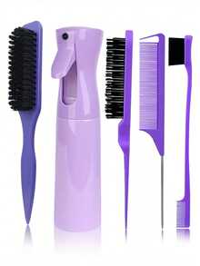 1/3/5pcs Leopard Print Tail Comb And Brush Set, Smooths Hair, Suitable For Home And Salon Hair Care And Styling, Perfect For Back To School And Travel - Multicolor - View 19