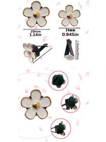 6pcs Alloy Daisy Car Air Vent Fragrance Clip Car Air Conditioner Decor - A - View 12