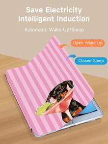 Kingsung Tablet dengan Motif Anjing Bergaris, Cocok untuk iPad Air 8 (Model M4), 2026 11-Inch/13-Inch, 9.7/10.2/10.5/10.9/12.9-Inch, Pro 11-Inch, Generasi ke-10, Galaxy Tab S6 Lite 10.4-Inch, Kindle Paperwhite 2024 Generasi ke-12, Kindle 2022 Generasi ke-11. Dilengkapi dengan Stand Cerdas, Fungsi Tahan Guncangan, serta Fungsi Bangun dan Tidur Otomatis. - MultiWarna - View 4