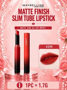 Maybelline 美寶林 Matte Mist Slim 唇膏 #299 1.7g，巧克力色調，霧面妝效，不乾澀，輕盈絲滑，豐盈唇部，日常上鏡妝容 - 美寶蓮霧感霧面細管唇膏 299 - 查看 12