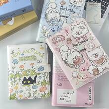 A5 Minimalist Cat-Themed Leather Loose-Leaf Notebook, Portable Large-Capacity Sticker Organizer, Can Be Used As A Notebook Set, Folder, Sticker Collection Book, Photo Storage Bag, Photo Album, Savings Planner, Journal, Notebook Or Office Stationery. - A5 Leather Cat and Dog Binder - View 2