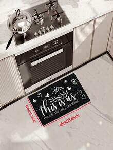1pc Non-Slip Oil-Resistant Absorbent Kitchen Mat, Simple Rectangular Dirt-Resistant Carpet, Suitable For Living Room, Bedroom, Hallway, Bathroom And Laundry Room Polyester Carpet, Suitable For Indoor And Outdoor Home Decor. - Multicolor - View 17