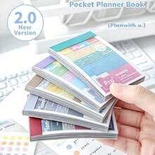48pcs (24 Designs) Macaron PET Washi Index Sticky Notes, Multi-Line Frame Classification Marker Stickers, INS Stationery, Student Planner, Book Divider, Office Index Tabs - Multicolor - View 1