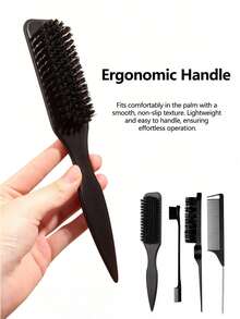 1/3/5pcs Leopard Print Tail Comb And Brush Set, Smooths Hair, Suitable For Home And Salon Hair Care And Styling, Perfect For Back To School And Travel - Multicolor - View 5