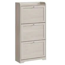 VASAGLE Shoe Cabinet With 3 Flip Drawers, Shoe Storage Cabinet, Adjustable And Removable Dividers, Holds Up To 18 Pairs Of Shoes, Entryway, 9.4 X 23.6 X 42.5 Inches - 米色 - 查看 3