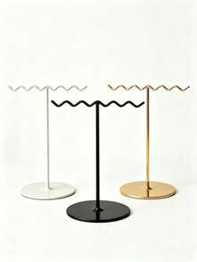Metal Jewelry Storage Rack, Multi-Function Necklace Hanging Hook Stand, Vertical Jewelry Display Rack, Metal Design, Suitable For Necklaces, Bracelets, Earrings, Rings, Keys, Jewelry, Space-Saving Desktop Vanity Decor, Home Essential Accessory - Multicolor - View 5