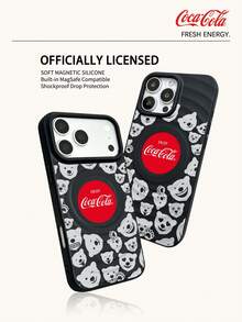 Vintage Coca-Cola Logo Print MagneticAdsorption Phone Case, Matte Skin FeelShock Resistant MagSafe Case CompatibleWith IPhone All Series Cute Ladies DailyCover - Black - View 6