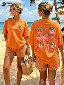 Women T-Shirts - 橘色 - 查看 2