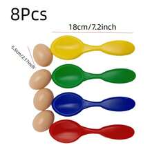 8pcs Set, Egg Relay Party Supplies, Perfect For Carnival, Birthday Party, Outdoor Easter And Spring Group Activities, Sports Day And Other Parties. - Multicolor - View 5
