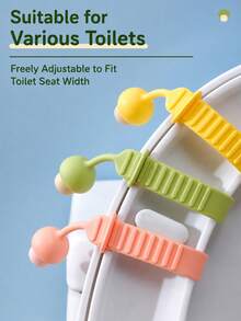8pcs Set (4 Toilet Lid Lifters And 4 Hooks) Mushroom-Shaped Toilet Lid Handles With Non-Slip Grip, Anti-Dirt Handles For Toilet Lids, 4 Colors - Multi-Functional Convenient Bathroom Accessories, Keep Hands Clean - A - View 5