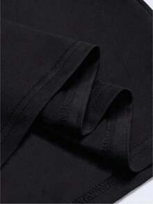 Men's Heavyweight T-Shirt 100% Cotton| Casual Style With Geometric Pattern, Round Neck, Slightly Stretchy - 黑色 - 查看 6