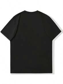 Men's Short Sleeve Round Neck Casual Summer T-Shirt With Key Graphic - 黑色 - 查看 3