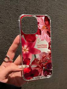 Y2K 清新紅花印花化妝鏡手機殼，相容 iPhone 17 16 Pro Max、13、15 以及 Galaxy A54 A14 A15 S23 S24 S24ultra S25 S26 A60，防水、防摔、防刮 - 彩色 - 查看 5