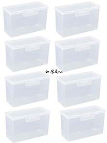 10件/8件/4件/3件/2件/1件 小物品收納盒 透明翻蓋扣卡塑膠盒 化妝棒牙線牙籤卡片收納盒 薄膜收納盒 - 無色 - 查看 7