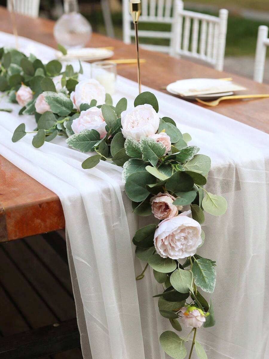 1pc/2pcs 1.8M Silk Fabric Large Peony Flower Vine