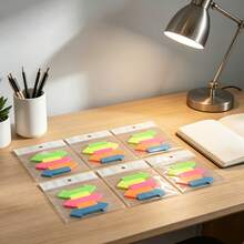 Pestañas de índice fluorescentes de PET con forma de flecha, pegatinas indicadoras de clasificación para estudiantes, etiquetas de notas adhesivas removibles para oficina, reutilizables - Multicolor - Ver 3