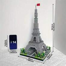 Set Balok Bangunan Menara Eiffel Paris 3585 Buah, Model Arsitektur Terkenal di Dunia, Ideal untuk Dekorasi Rumah & Hadiah Ulang Tahun - Paket Tas - View 7