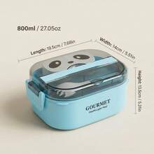Plastic Bento Box Adult, Microwavable Lunch Containers, Meal Prep Containers With Dividers, Travel Food Containers, Snack Containers With Lids, Leakproof Stackable Lunch Box, With Handle Cutlery Sauce Box, For Student School Office - Multicolor - View 20