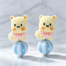 1 Pasang Anting-Anting Bola Alpaca yang Dipersonalisasi, Serbaguna, dan Manis, Cocok untuk Anak Perempuan, untuk Perjalanan Sehari-hari, Pesta, Kencan, dan Acara Kumpul-kumpul. - MultiWarna - View 6