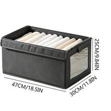 大型货架储物篮 | 带透明窗口的布艺壁橱储物盒，用于整理 | 带盖可折叠家用储物盒，米色，灰色装饰装饰节日装饰房间装饰家居装饰卧室装饰连衣裙裤子鞋子牛仔裤靴子裙子卧室，收纳盒，家庭储物，女式白色 T 恤，女式黑色裤子，女士冬装，连衣裙， - 多色 - 查看 10