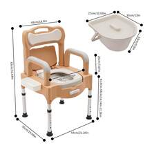 kangten Bedside Commode Toilet, Portable Toilet Chair, Adult Potty Chair For Bathroom - Khaki - View 2