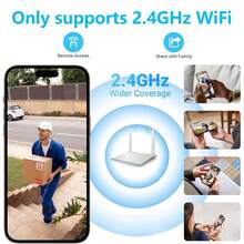 Cámara de interior, 1/2 paquetes, adecuada para el hogar, compatible con WiFi 2.4G, no compatible con WiFi 5G, visión nocturna, rotación e inclinación de 355°, monitoreo de mascotas, detección de movimiento, audio bidireccional, almacenamiento en la nube y tarjeta de memoria - Blanco - View 11