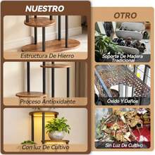 FURRIFIC Soporte para Plantas con Luz de Crecimiento 6 Niveles, Maceteros para Interior y Exterior, Estante de Hierro Resistente Mueble para Plantas Organizador de Sala, Dormitorio, Oficina y Jardín - Multicolor - Ver 4