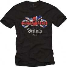 Men's Summer Outfit, Motorcycle Clothing For Men - Motorcycle Union Jack Flag Dreapeau Birtish Ride - 黑色 - 查看 6