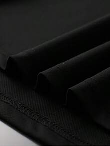 Camiseta Casual de Manga Corta para Hombre con Estampado "El Tiempo es Dinero" |   Top de moda primavera-verano, cuello redondo cómodo, corte regular. - Negro - Ver 5