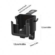 Multifunctional Car Seat Back Organizer With Cup Holder, Phone Holder And Hooks, Suitable For Most Car Models, Can Hold Water Bottles, Tea Bags, Trash Bags And Glasses, Car Storage, Rear Seat Cup Holder, Space-Saving Design - Black - View 7