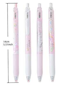 4pcs Four-Leaf Clover Retractable Gel Pen Set, 0.5mm Black Ink, CS Double Bead, Smooth Quick-Dry, Great For Student Daily Use, Lovely Stationery Gifts, Homework,Back-To-School Gift - Gel Pen - View 11