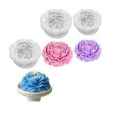3件組牡丹花香氛蠟燭矽膠模具 DIY 花卉樹脂石膏手工皂擴香石裝飾擺件矽膠模具 - 牡丹花 - 查看 1