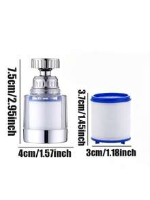 1 set Filter Pemurni Air Pengganti untuk Dapur dan Kamar Mandi, Filter Wastafel Berputar 360° - Tidak Membutuhkan Daya, Biru dan Putih, Filter Pemurni Air Keran yang Mudah Dipasang untuk Wastafel Dapur, Menghilangkan Klorin, Fluorida, dan Logam Berat - View 6