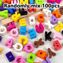 Randomly Mix 10/50/100pcs Acrylic Letter Beads For Jewelry Making Supplies, Colorful Big Alphabet Charm For DIY Bracelet Necklace Craft Bead - Colorful Letter Beads - View 8