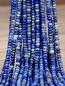Ca. 155 Stück 4*2mm Natürliche Lapislazuli Abakus Perlen - Polierte ovale Edelstein Perlen DIY Halskette und Armband, Länge 38cm/15 Zoll, Schmuckherstellung Materialien - Lapislazuli - Übersicht 7
