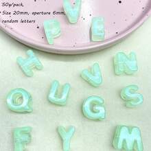 15-17 Pieces Acrylic Luminous Large Hole Letter English Support DIY Straight Hole Pendant Mobile Phone Chain Bead Loose Bead Jewelry Accessories - Multicolor - View 22