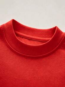 Graphic Cotton T-Shirt Double-Sided Printed T-Shirt, Unisex,Casual Men's Cotton T-Shirt. Y2K,Oversize Plus Size Men's S To 5XL,Summer Tee - 紅色 - 查看 4