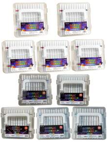120/96/72/48/24 Colors Boys & Girls Handheld Multi-Layer Box Soft Dual-Tip Dual-Color Acrylic Markers, Pearlescent Art Painting D, First Day Of School - Multicolor - View 7