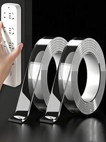 1 Roll Heavy Duty Double Sided Tape, 2cm Wide, Reusable Strong Adhesive Tape, Multi-Purpose Washable Removable Nano Tape, Suitable For Home/Office/Car Application, Ideal For Home Decor Tools, Stickers, Wall Decals - Multicolor - View 3