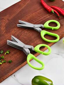 Multifunctional Stainless Steel 3/5 Layer Kitchen Scissors, Chili Pepper Shredder, Scallion Slicer, Seaweed Slicer, Cooking Tool - Multicolor - View 7