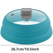 Microwave Splatter Cover Glass Cover Guard Lid With Collapsible Silicone For Food Pot Plate Cover 9inch/10.8 Inch/11.8inch,Black/Grey/Red/Blue - Multicolor - View 18