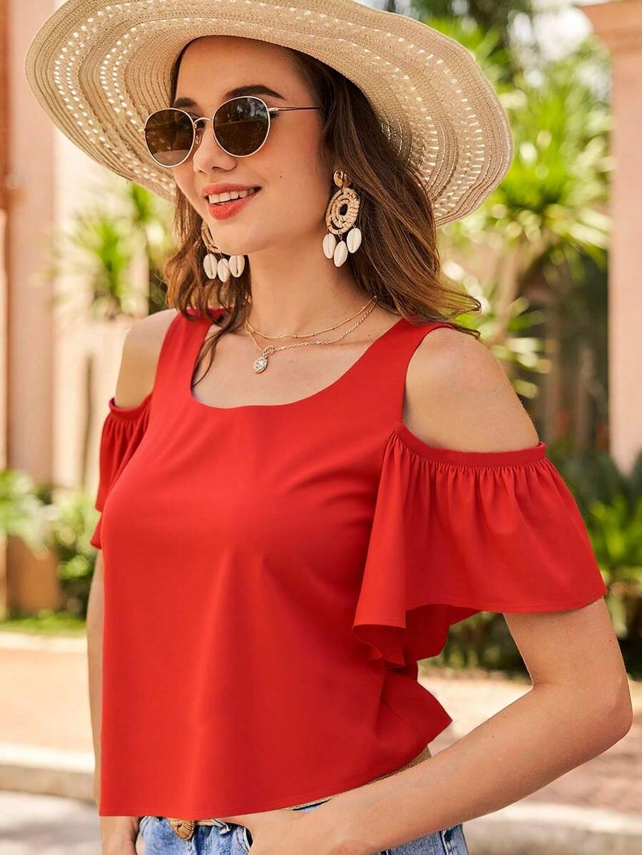 Women Tops - Red - View 1