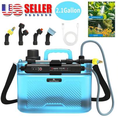 2.1 Gallon Battery Powered Electric Garden Sprayer, Upgraded Rechargeable Lawn Spraying Equipment, Multipurpose Portable Spray Tool For Backyard Plant Care Outdoor Gardening Cleaning