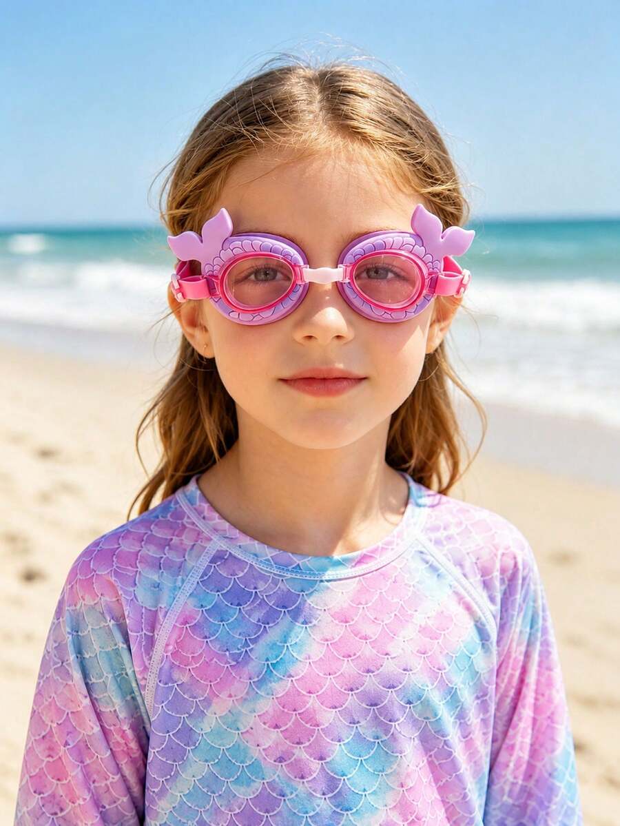 1pc Children's Anti-Fog High Definition Swimming Goggles, Waterproof Anti-Fog Professional Diving Goggles Swimming Equipment - Swim, First Day Of School - Purple - View 1