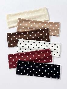 1/3/5/7pcs Polka Dot Headbands, Women's Wide Elastic Headband, Non-Slip Soft Elastic Hair Tie, Suitable For Summer Yoga, Fitness, Sports, Daily Wear, Fashion Hair Accessory, Also Suitable For Holidays, Travel, Festivals, Birthdays And Other Occasions - Multicolor - View 2