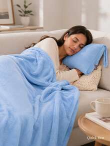 2-In-1 Travel Blanket Pillow, Portable Detachable Soft Fleece Airplane Blanket With Compact Zipper Storage Bag, Comfortable Warm Foldable Blanket - Multicolor - View 4
