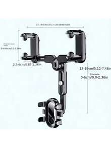 Car Rearview Mirror Reversing Mirror Bracket Navigation Retractable Multi-Functional Car Phone Holder 1 Set - A - View 9
