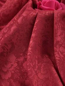 Vintage Rose Floral Jacquard Fabric, Deep Red Embossed Floral Pattern Textile, Wrinkle-Resistant Luxury Fabric, Suitable For Dresses, Skirts, Cushions, Curtains, Table Runners, DIY Sewing, Wedding Decoration Fabric - 1 - View 11
